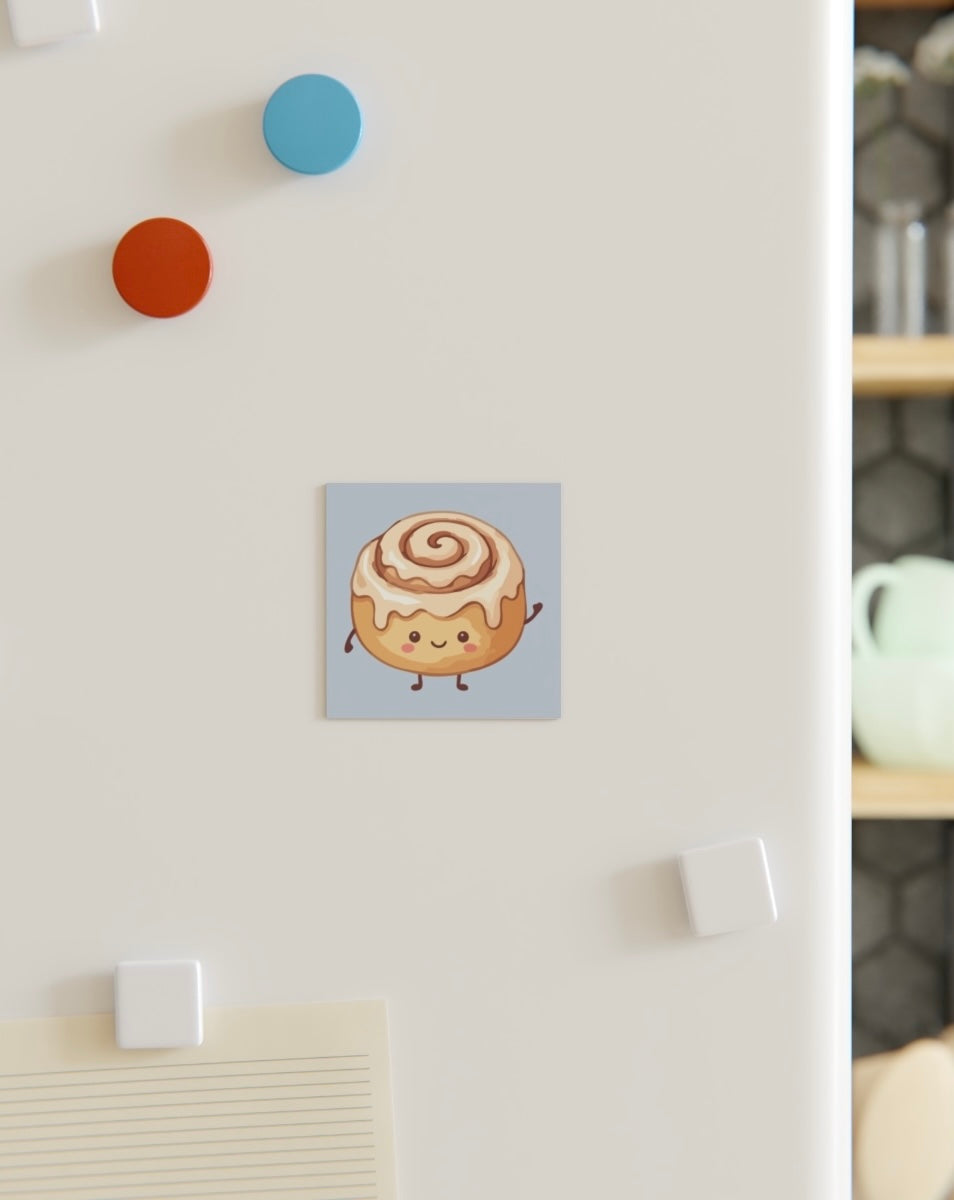 Magnet decorativ pentru frigider – Ruladă cu scorțișoară kawaii, design drăgălaș