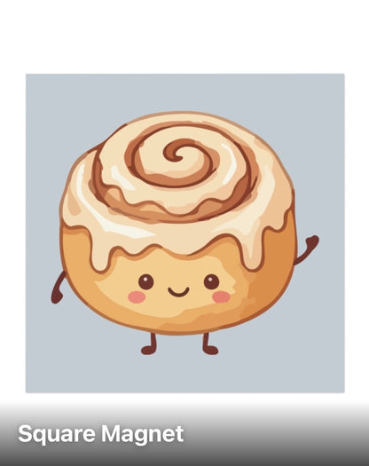 Magnet decorativ pentru frigider – Ruladă cu scorțișoară kawaii, design drăgălaș