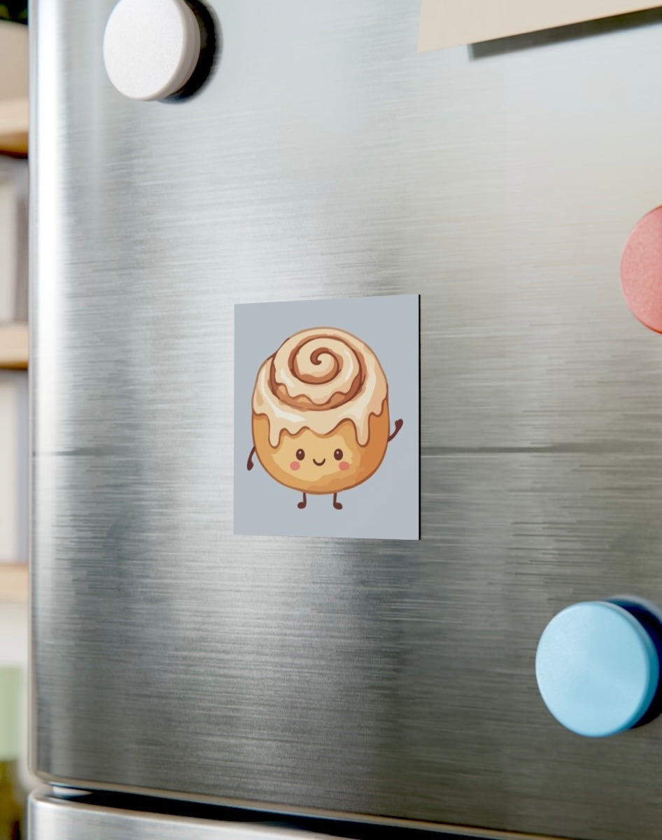 Magnet decorativ pentru frigider – Ruladă cu scorțișoară kawaii, design drăgălaș